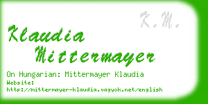 klaudia mittermayer business card